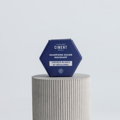 Shampoing bleu solide - Cheveux blancs, gris, blonds, décolorés, méchés