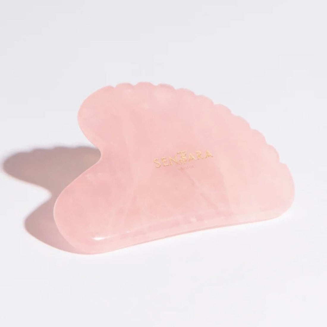 GUA SHA QUARTZ ROSE COEUR A DENTS