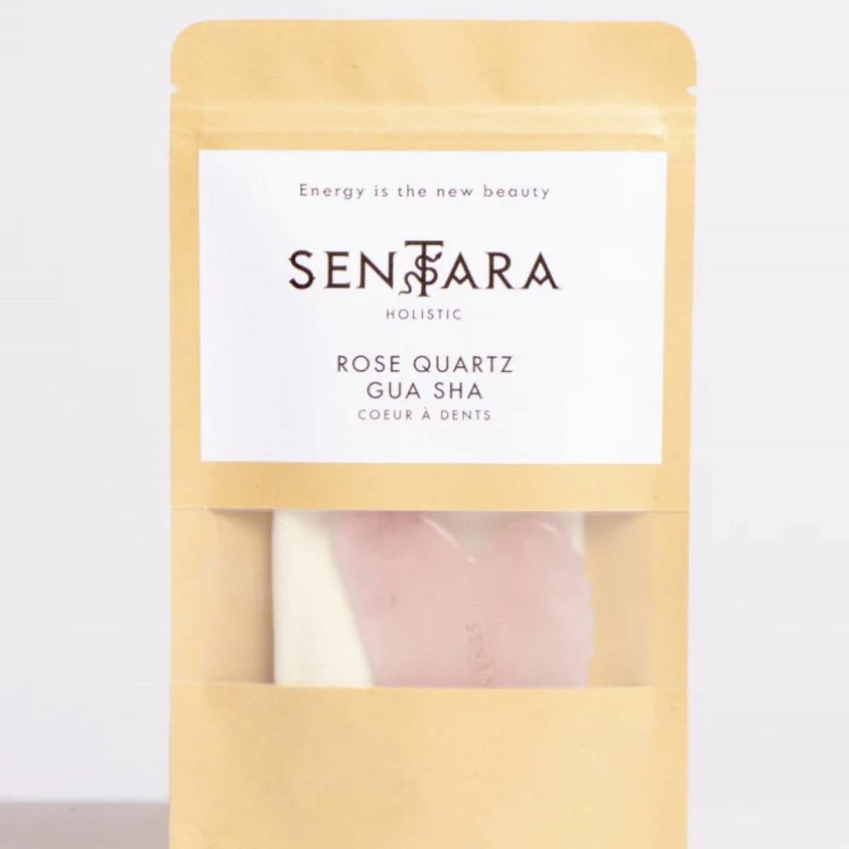 GUA SHA QUARTZ ROSE COEUR A DENTS