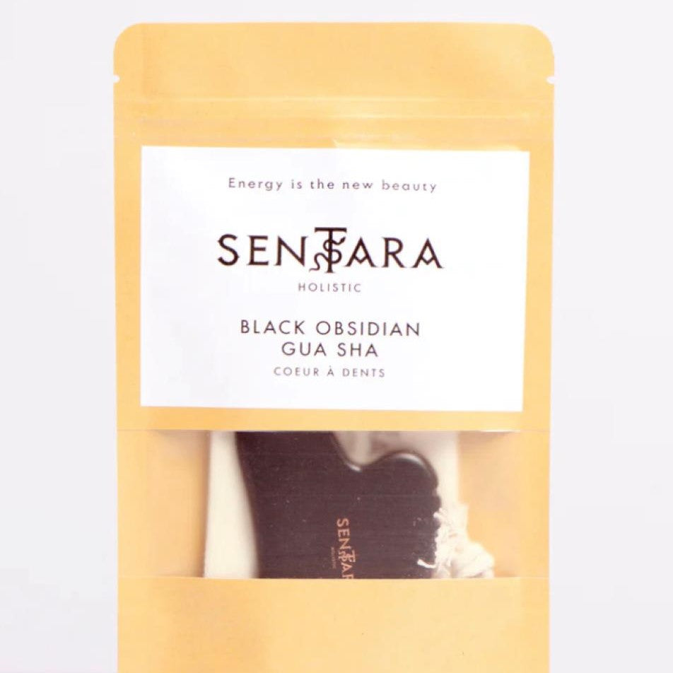 GUA SHA OBSIDIENNE NOIRE CŒUR A DENTS
