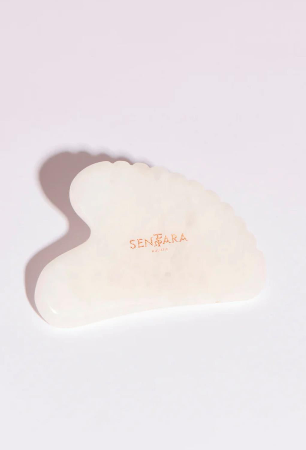 GUA SHA JADE BLANC CŒUR A DENTS