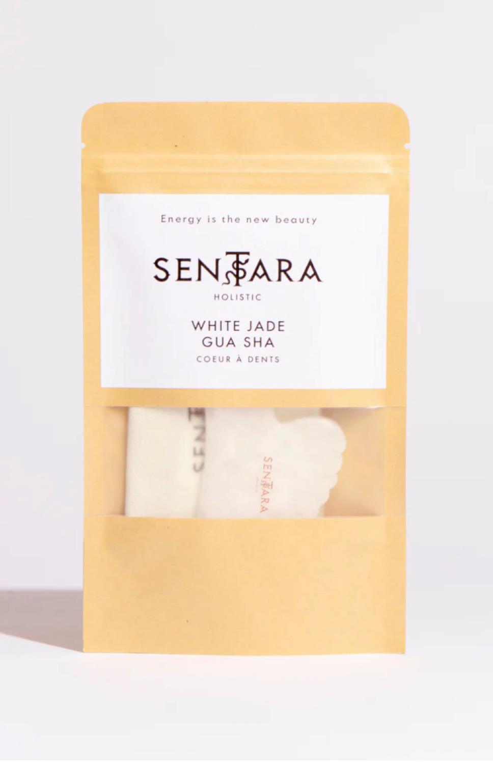 GUA SHA JADE BLANC CŒUR A DENTS