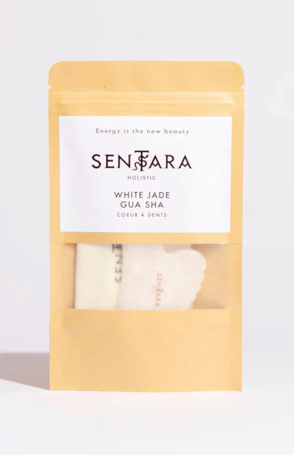 GUA SHA JADE BLANC CŒUR A DENTS