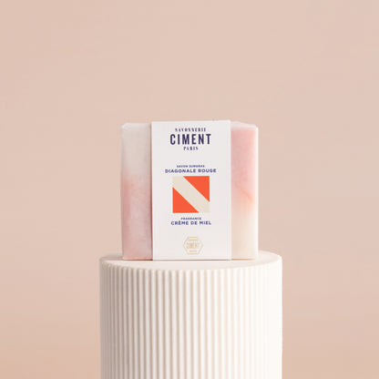 Savon Diagonale rouge - Crème de miel